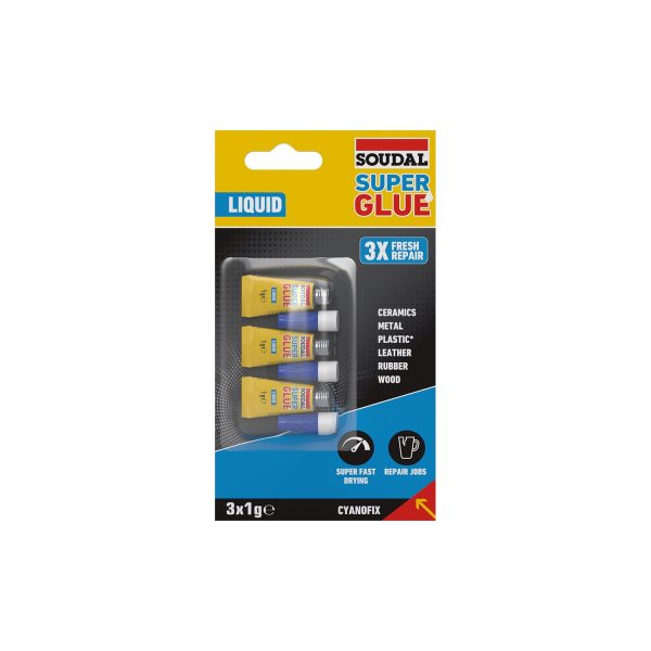 Super glue líquido 3 x 1 g