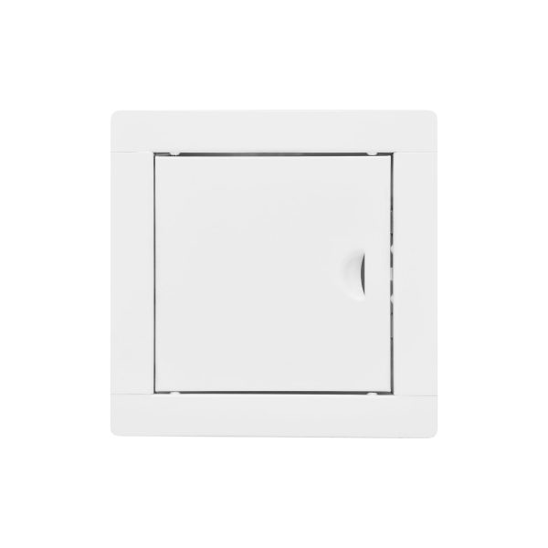 Tapa de registro empotrable cuadrada de acero blanco 15x15cm
