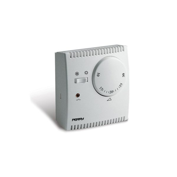 Termostato analogico de expansión de gas serie "teg" con luz piloto y selector "verano/invierno" color blanco perry