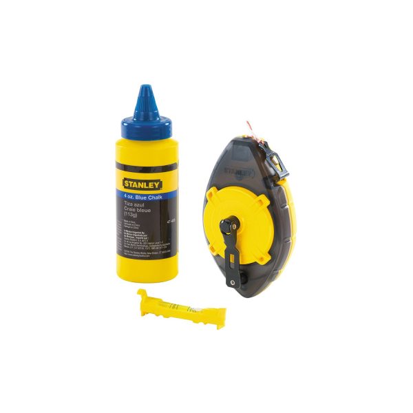 Tiralíneas kit powerwinder 30m + polvo + nivel de cordel 0-47-465 stanley