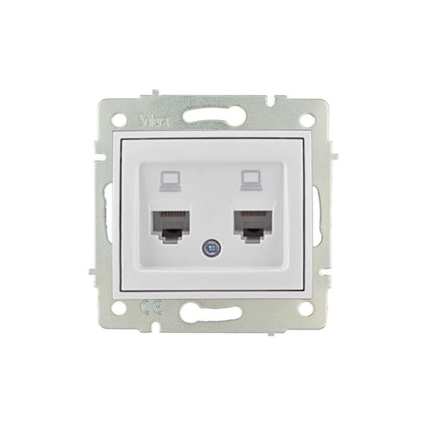 Toma doble de datos rj4 cat6 serie europa solera erp88/2