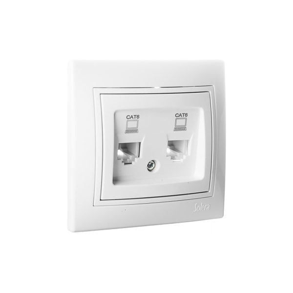 Toma doble de datos rj4 cat6 serie europa solera erp88/2u