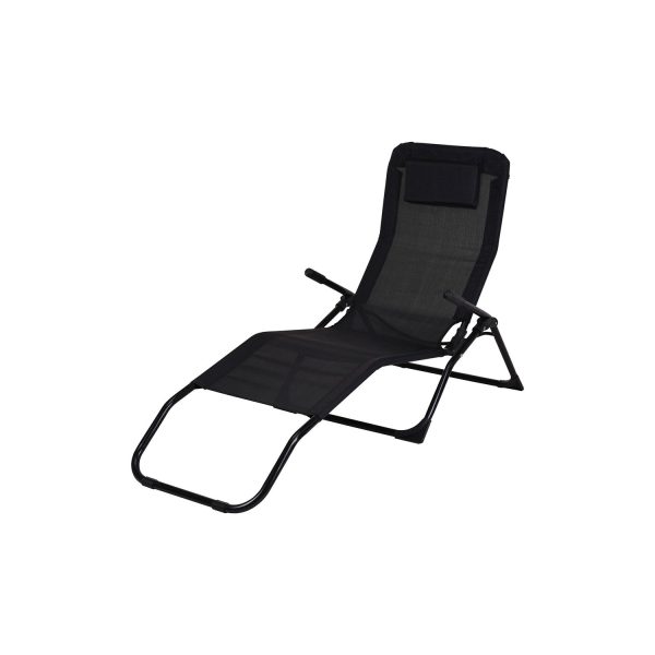 Tumbona plegable color negro