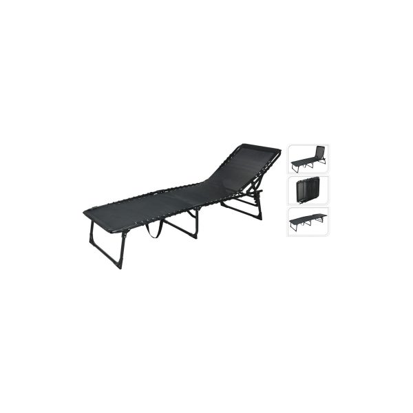 Tumbona plegable metálica color negro
