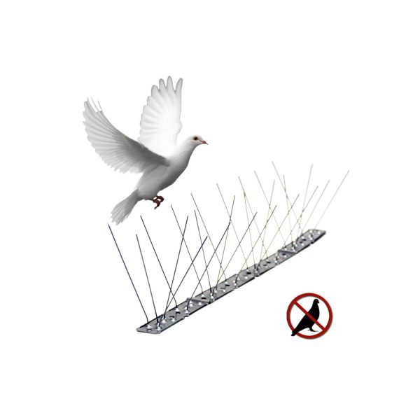 Varilla disuasoria para aves. acero inoxidable. 100x2,5x11cm