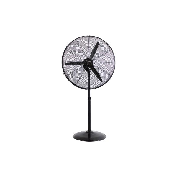 Ventilador de pie industrial, oscilante. con base circular. color negro. potencia  180w aspas  ø60cm. altura regulable 117-1 ...