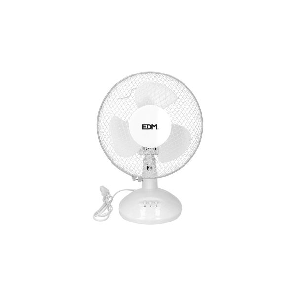 Ventilador de sobremesa. color blanco. potencia  25w aspas  ø23  27x24x36cm edm