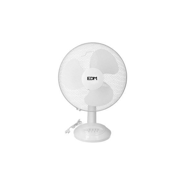 Ventilador de sobremesa. color blanco. potencia  35w aspas  ø30x48cm edm