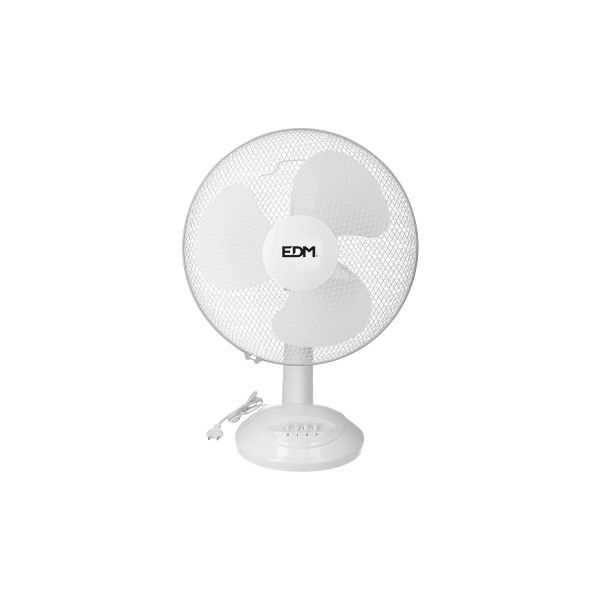 Ventilador de sobremesa. color blanco. potencia  45w aspas  ø40x61cm edm