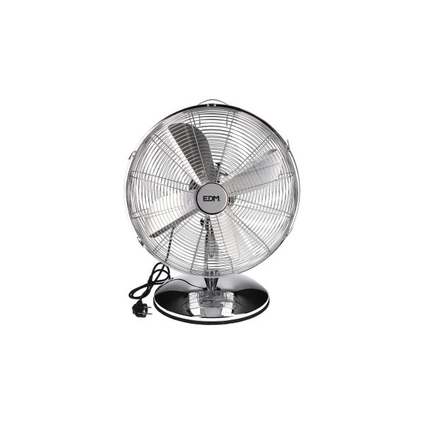 Ventilador de sobremesa. color cromado. potencia  60w aspas  ø40cm edm