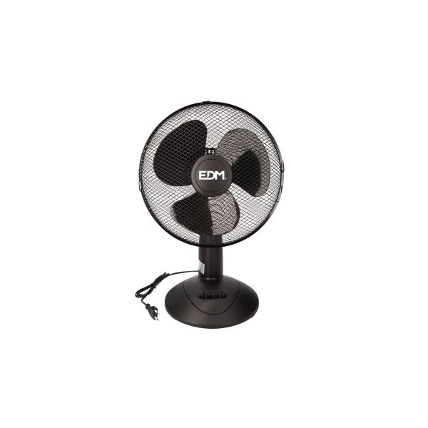 Ventilador de sobremesa. color negro. potencia  45w aspas  ø30x51cm edm