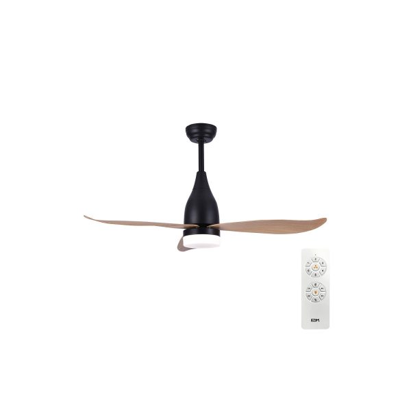 Ventilador de techo de led 112cm dc 15w + luz 18w 2.190lm 3.000k- 4000k-5.000k, 3cct, mod. kattegat edm
