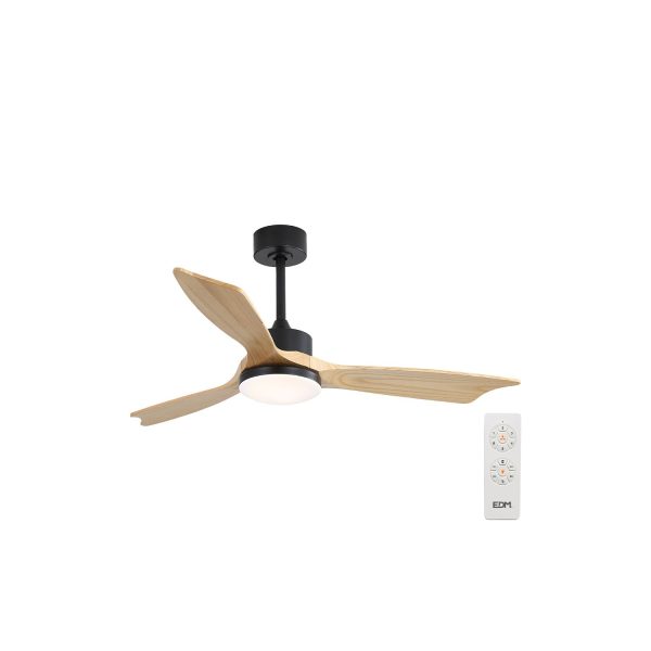 Ventilador de techo inteligente con aspas de madera luz led 3000/4000/6000k, 3cct, báltico potencia  20w edm