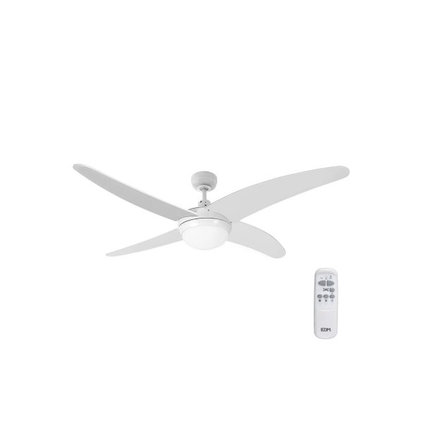 Ventilador de techo modelo caspio. color blanco. potencia  60w aspas  ø132cm con mando a distancia edm