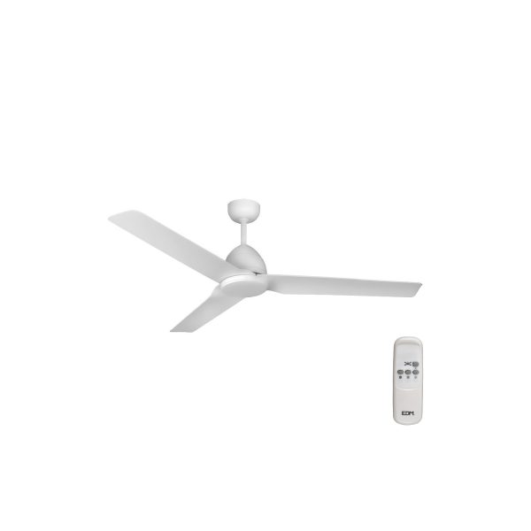 Ventilador de techo modelo java. color blanco. potencia  60w aspas  ø130cm con mando a distancia edm