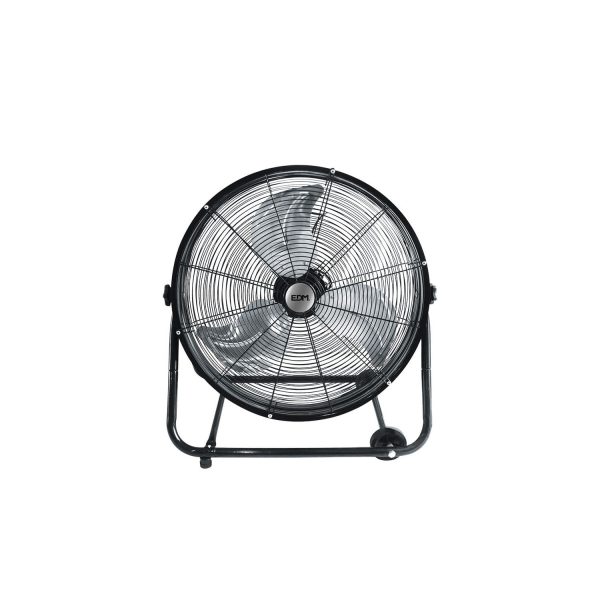 Ventilador industrial de suelo, con ruedas. color negro. potencia  180w aspas  ø60x70cm edm