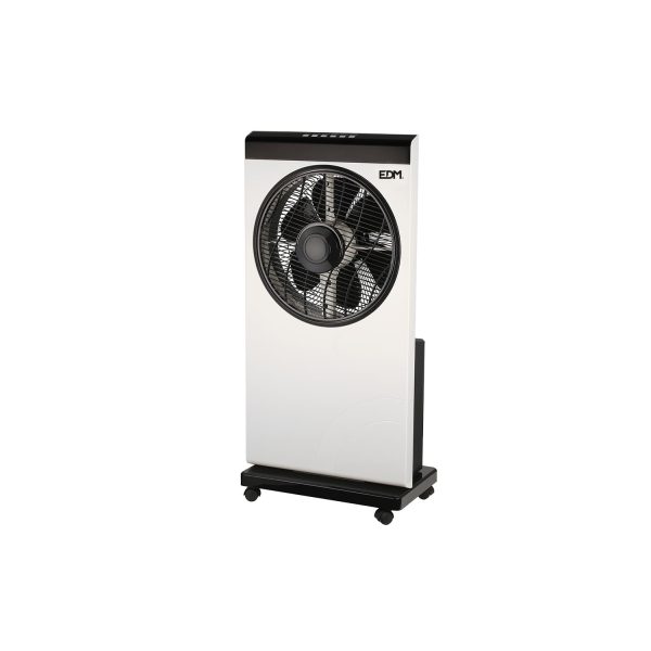 Ventilador nebulizador con mando a distancia. color blanco/negro. potencia  80w aspas  ø30cm 39x24x84cm edm